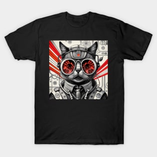 Cool Cyborg Cat T-Shirt